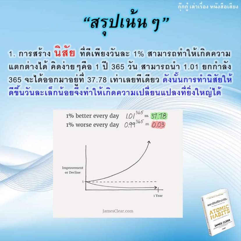 สรุป+รีวิว Atomic Habits เพราะชีวิตดีได้กว่าที่เป็น