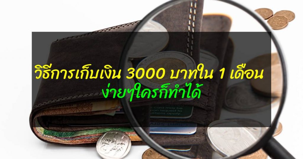 วิธีการเก็บเงิน 3000 บาทใน 1 เดือน ง่ายๆใครก็ทำได้