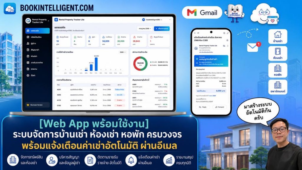[Web App พร้อมใช้งาน] ระบบจัดการ บ้านเช่า ห้องเช่า หอพัก