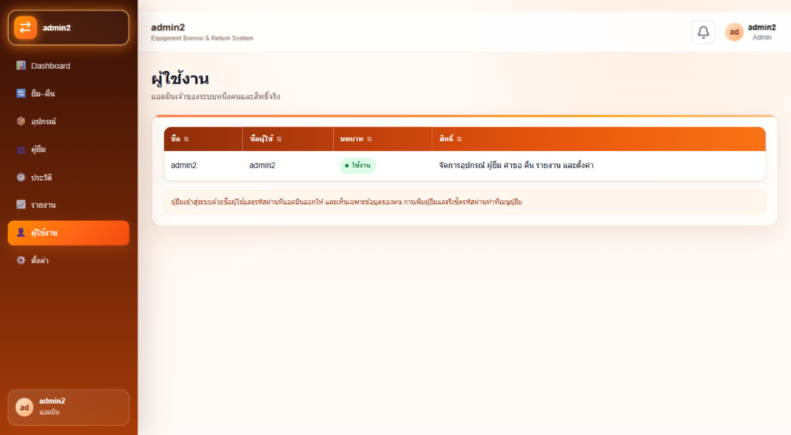 หน้าผู้ใช้งานระบบ